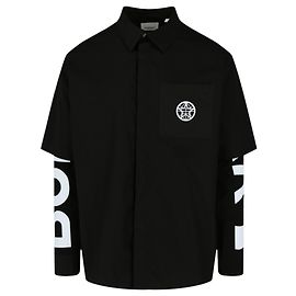 Camicia con logo a strati foderata di Burberry Nero