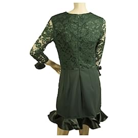 Elisabetta Franchi-Elisabetta Franchi Green Floral Lace Mini Length Cocktail Evening dress size 44-Green