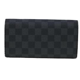 Louis Vuitton-LOUIS VUITTON Damier Graphite Portefeuille Brazza Long Wallet N62665 auth 32494-Other