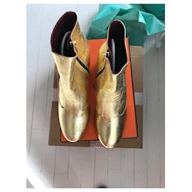 Avril Gau-Golden leather boots-Golden