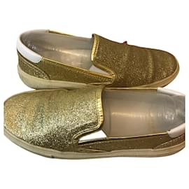 Saint Laurent-Saint Laurent glitter sneakers-Golden