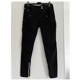 Balmain-Pantaloni, ghette-Nero