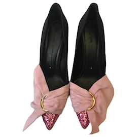 Stella Luna-Stella Luna glitter heeled pumps-Black,Pink