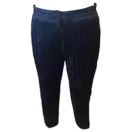Autre Marque-Pantalones de terciopelo acolchado My Sunday Morning-Azul marino