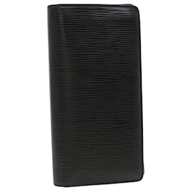 Louis Vuitton-LOUIS VUITTON Epi Portefeuille Brazza Long Wallet Black M60622 LV Auth 32409-Black