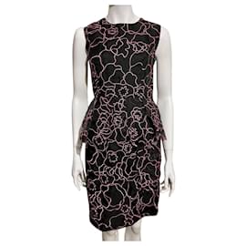 Diane Von Furstenberg-DvF Leni interlaced silk dress new with tags-Black,Pink