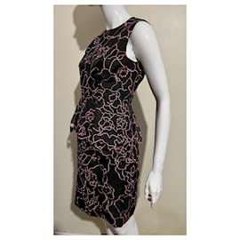 Diane Von Furstenberg-DvF Leni interlaced silk dress new with tags-Black,Pink