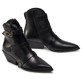 Furla leather West ankle boots in black size 37 Black