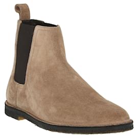 Saint Laurent-Oran Suede Chelsea Boots-Beige