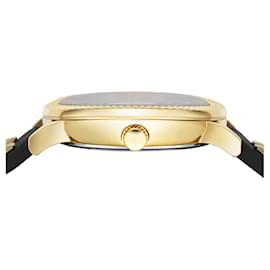 Versus Versace-Versus Versace Pigalle Leather Stud Watch-Golden,Metallic