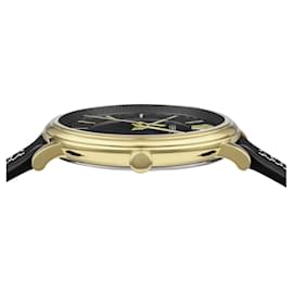 Versace-Versace V-Circle Gent Strap Watch-Golden,Metallic