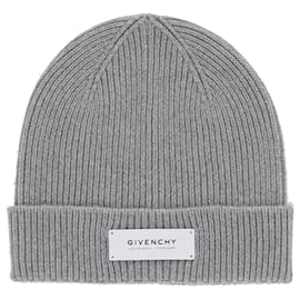 Givenchy Mütze mit geripptem Wollpatch Grau