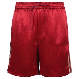 Gucci Striped Silk Bermuda Shorts Red