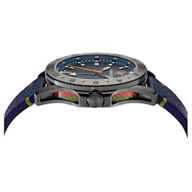Versace-Relógio de couro Versace Sport Tech GMT-Cinza