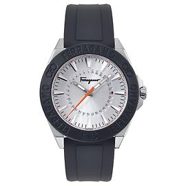 Salvatore Ferragamo Ferragamo Ferragamo Silicone Watch Silvery Metallic
