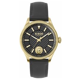 Relógio de couro Versus Versace Colonne Dourado Metálico