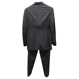 Tom Ford-Conjunto de traje a cuadros de Tom Ford en cachemir gris-Gris