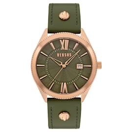 Versus Versace-Versus Versace Highland Park Leather Watch-Pink