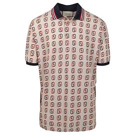 Polo extragrande de algodón con G entrelazada de Gucci Multicolor