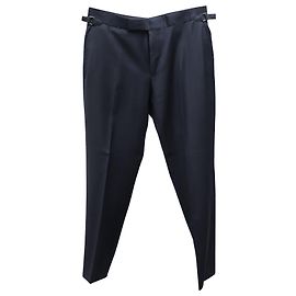 Calça Tom Ford Regular Fit em Lã Laine Azul Marinho Azul Azul marinho
