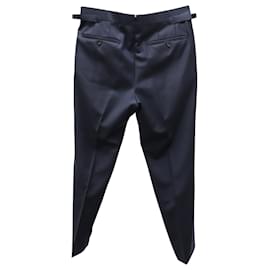 Tom Ford-Tom Ford Regular Fit Trousers in Navy Blue Laine Wool-Blue,Navy blue