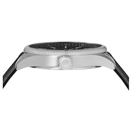 Versus Versace-Versus Versace Colonne Leather Watch-Silvery,Metallic