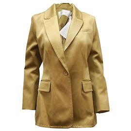 Blazer trespassado Zimmermann em algodão dourado Dourado