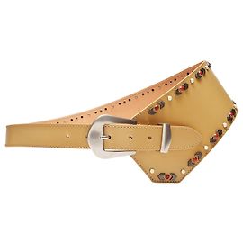 Isabel Marant Cinto abdominal em couro bege Bege