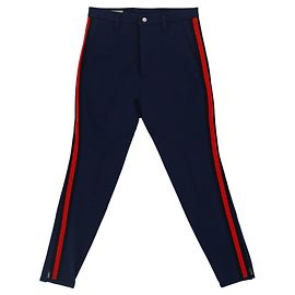 Gucci Striped Wool-Blend Crepe Track Pants Blue