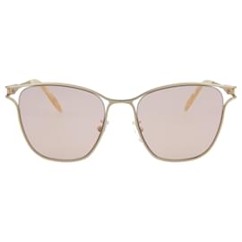 Alexander Mcqueen-Alexander McQueen Square-Frame Metal Sunglasses-Golden,Metallic