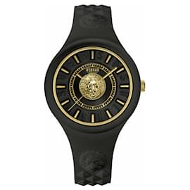 Versus Versace-Versus Versace Fire Island Relógio com pulseira de leão-Preto