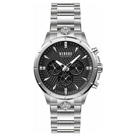 Versus Versace Chrono Lion Modern Round Chronograph Watch Silvery Metallic
