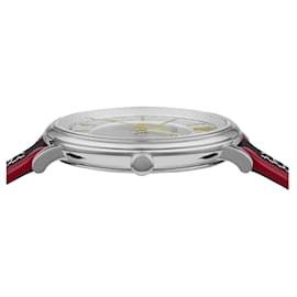 Versace-Versace V-Circle Gent Strap Watch-Metallic