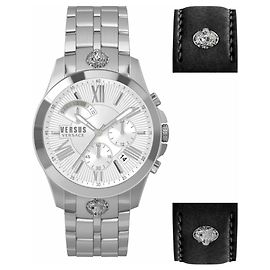 Versus Versace Chrono Lion Box Set Bracelet Watch Metallic