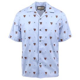 Camicia da bowling in cotone Gucci Upperr Head And Symbols Multicolore