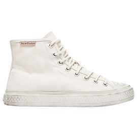 Acne Sneakers Ballow High Tumbled en Toile Jaune Jaune