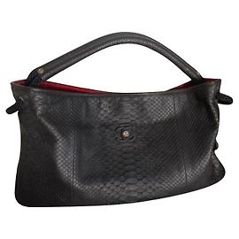 Borsa cabas Chanel in pitone nero Nero