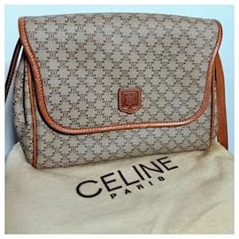 Céline-Vintage Céline shoulder bag-Beige