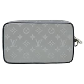 Louis Vuitton-LOUIS VUITTON Monogram satellite Clutch Bag Silver M44171 LV Auth 32349a-Silvery