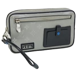 Louis Vuitton-LOUIS VUITTON Monograma Satélite Alpha Clutch Bag Prata M44171 Autenticação de LV 32344NO-Prata