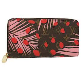 Louis Vuitton-LOUIS VUITTON Monogram jungle dot Zippy Wallet Long Wallet Red Pink Auth 32470EN-Rosa,Roja