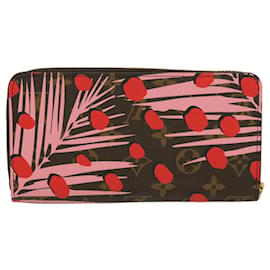 Louis Vuitton-LOUIS VUITTON Monogram jungle dot Zippy Wallet Long Wallet Red Pink Auth 32470a-Pink,Red