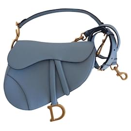 Dior-Dior Saddle bag horizon blue leather-Blue