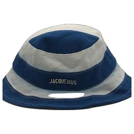 *JACQUEMUS Bucket Hat/--/Cotton/Blue/Striped/Men's Blue