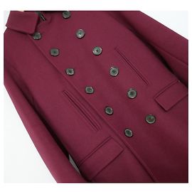 Dior Homme AW13 Abrigo de lana burdeos Ciruela