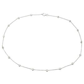 inconnue Collar canalón de oro blanco, diamantes. Otro