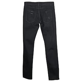 Saint Laurent-Jeans rasgado Saint Laurent em jeans de algodão preto-Preto