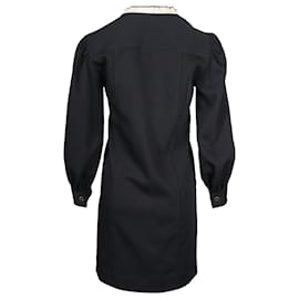 Sandro-Mini Robe Droite Sandro Noemi en Polyester Noir-Noir