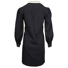 Sandro-Sandro Noemi Mini Shift Dress in Black Polyester-Black