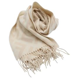 Fendi-Fendi FF Logo Scarf in Pale Pink Cashmere -Pink